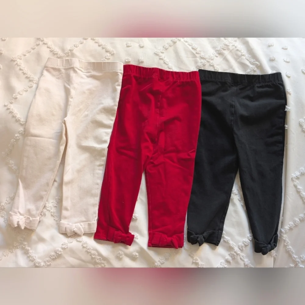 Ralph Lauren Leggings Red Black And White Set Size 18 months